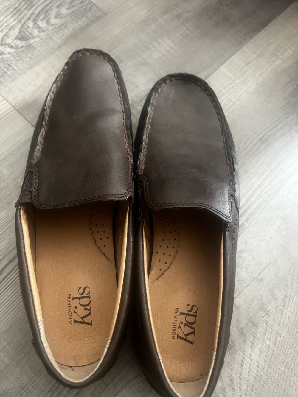 Nordstrom Kids Brown Leather Slip-On Dress Shoes